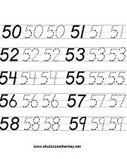 okul öncesi 50 dan 60 ye kadarki sayılar çizgi çalışması